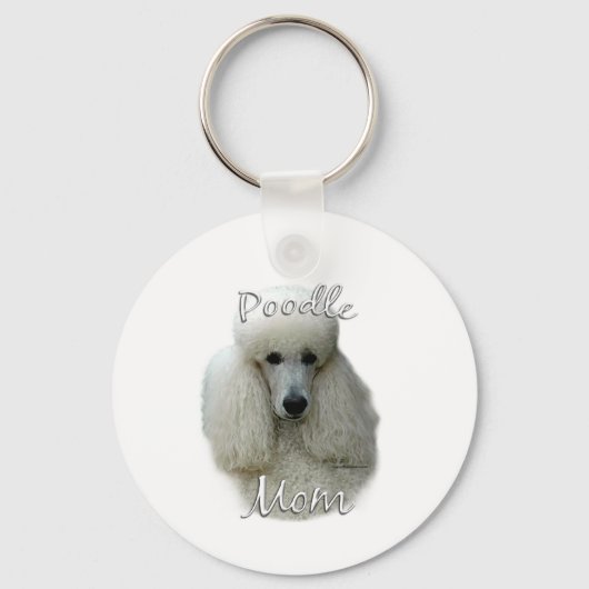 Poedel (wit) Mam 2 Sleutelhanger (Voorkant)