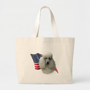 Poedel (wit) Vlag Grote Tote Bag