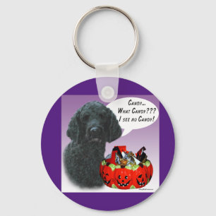 Poedel (zwart) Halloween Snoep Sleutelhanger