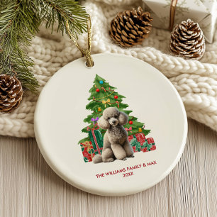 Poedelhond gepersonaliseerde kerst keramisch ornament