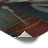 Poedelhond met behulp van de badkamer mat Poster (Hoek)