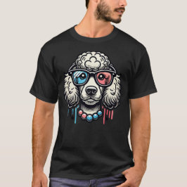 Poedelhond met bril t-shirt