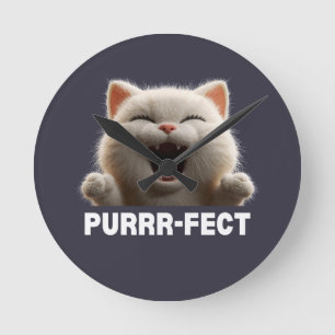 POEDELPRET-TIGE Grappige Lachende Kat Meme T-shirt Ronde Klok