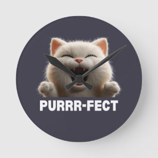 POEDELPRET-TIGE Grappige Lachende Kat Meme T-shirt Ronde Klok