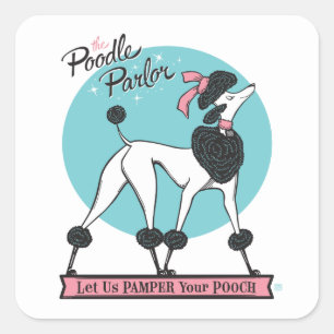 poedelsalon vierkante sticker