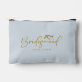 Poeder Blauw Bruidsmeisje Script Naam Cosmetische Etui (Voorkant)