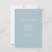 Poeder Blauw Elegante Tekst en Foto | Bruiloft Save The Date (Achterkant)