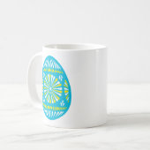 Poeder blauw, veredeld eitje koffiemok (Voorkant links)