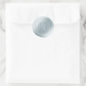 Poeder Blauw Wax Seal Monogram Bruiloft Stickers (Tas)