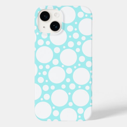Poeder Blauwe Polka Dot Case-Mate iPhone Case (Achterkant)