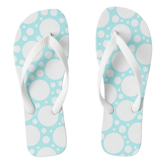 Poeder Blauwe Polka Dot Teenslippers (Voetbed)
