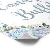 Poeder Blauwe Rozen Prinses Koets Candy Buffet Poster (Hoek)