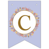 Poeder Lavendel Goud Bloemen Moderne Elegante Brui Vlaggetjes (Eerste vlag)