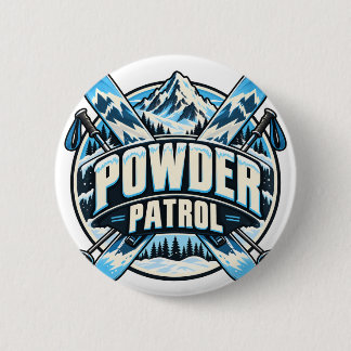 Poeder Patrol Berg Ski Avontuur Ronde Button 5,7 Cm