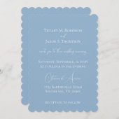Poederblauw en wit minimalistische bruiloft kaart (Voorkant / Achterkant)