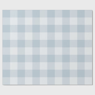 Poederblauw grote geruite gingham cadeaupapier