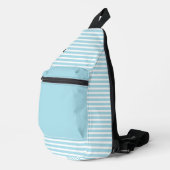 Poederblauw met witte strepen sling bag (Rechterhoek)