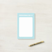 Poederblauw Modern gepersonaliseerd veelzijdig Post-it® Notes (Op bureau)