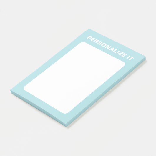Poederblauw Modern gepersonaliseerd veelzijdig Post-it® Notes (Schuin)