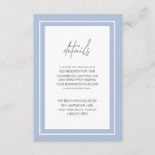 Poederblauw Vetgedrukte Rand Moderne bruiloft Informatiekaartje (Voorkant)