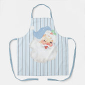 Poederblauw Winking Santa Christmas Schort (Voorkant)