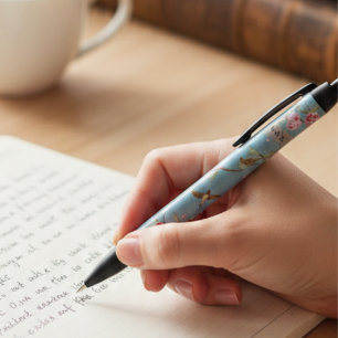 Poederblauwe Chinoiserie Archief Geleerdenpen Zwarte Inkt Pen