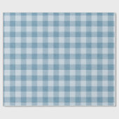 Poederblauwe Gingham Buffalo geruite Linnen Textuu Cadeaupapier (Vlak)
