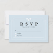 Poederblauwe reactiekaart RSVP kaartje (Voorkant)