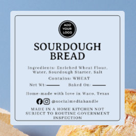 Poederblauwe Sourdough Ingredienten Cottage Sticke Vierkante Sticker