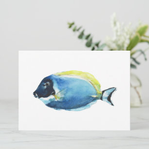 Poederblauwe Tang Viskort Feestdagenkaart