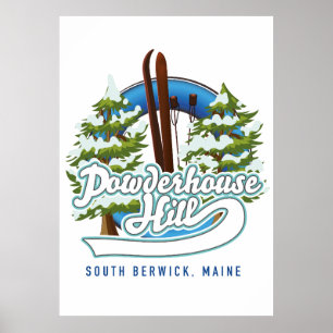 poederhuis in zuid - berwick maine ski logo poster