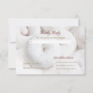 Poedersuiker Donut Bruiloft RSVP Kaartje