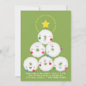 Poedersuiker donuts boom kerstfeest kaart (Voorkant)