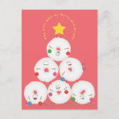 Poedersuiker Donuts boom Kerstmis Feestdagenkaart (Voorkant)