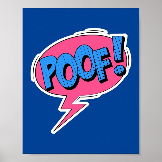 Poef! Whimsical Pop Art Comic Burst Poster (Voorkant)