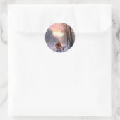 Poeh en biggetwinter ronde sticker (Tas)