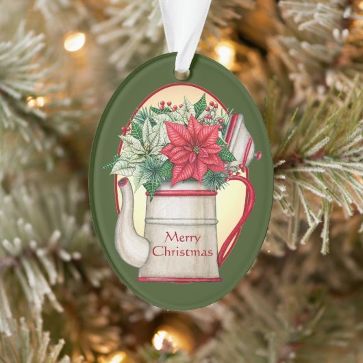 Poêle à thé à l'ancienne avec poinsettias Noël (Arbre)