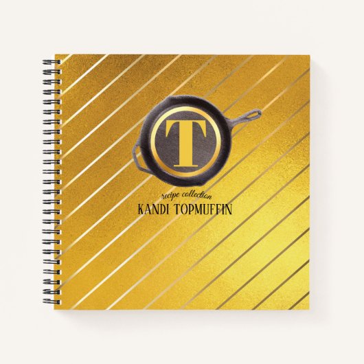 Poêle en fonte d'or livre de recettes personnalisé (Devant)