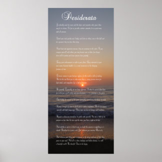 POEM DESIDERATA POSTER