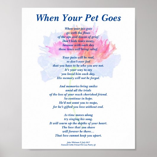 Poem: Manale Pet Loss Sympathie FL Poster Matte (Voorkant)