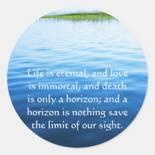 Poem Over Dood - Inspirerend Rooiende Citaat Ronde Sticker