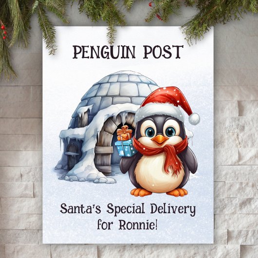Poem Pastel Snow Schattige Rhyme Penguin Christmas Poster