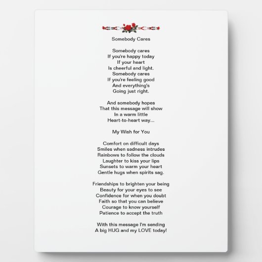 Poem Plaque Fotoplaat (Voorkant)