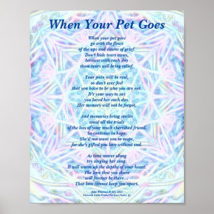 Poem: Vrouw Pet Loss Sympathie PBP Poster Matte
