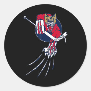Poema Leeuw Beest IJshockey Keeper Kat Origineel G Ronde Sticker