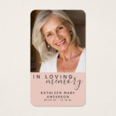 Poème commémoratif en mémoire d'amour (Devant)