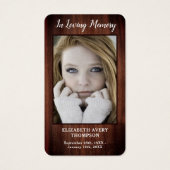 Poème commémoratif funéraire rustique Carte de pri (Devant)