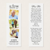Poème commémoratif moderne 3 Signet funéraire phot (Devant & derrière)