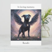 Poème commémoratif Pitbull Nom personnalisé Carte  (Debout devant)