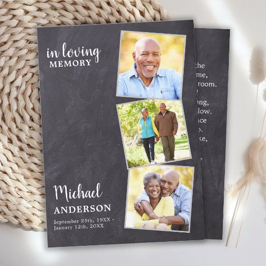 Poème commémoratif russe - Carte de prière funérai